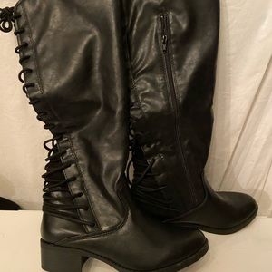 S&M black knee high boots size 7
